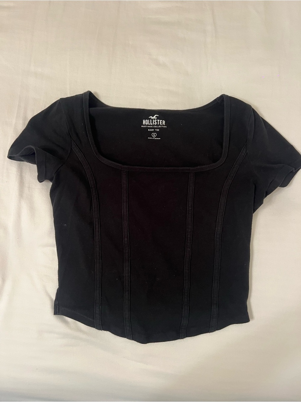 Hollister Black Square Neck Baby Tee